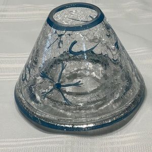 Candle Topper Clear Heavy Glass with Snowflakes